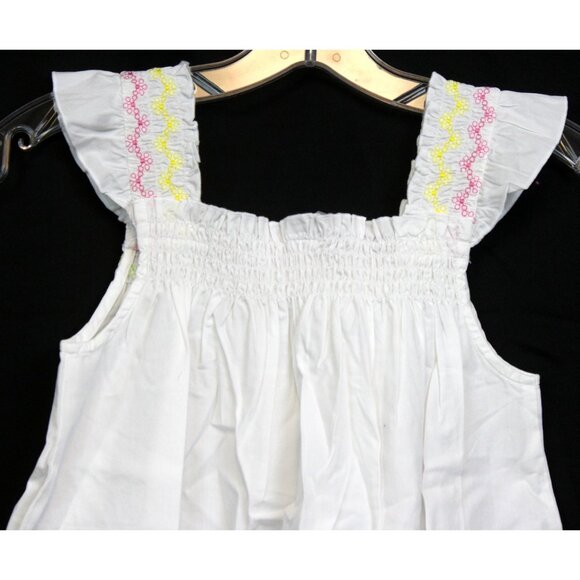 2009 Gymboree Pretty Lady Tank top Ruffle Swing Shirt sz 9 Embroidered Shirred - Picture 4 of 5